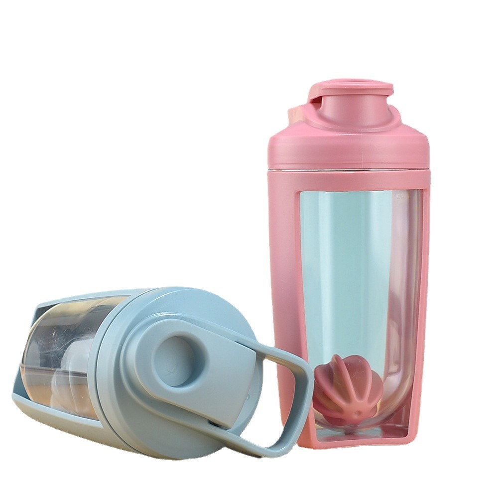 Creative portable double-layer shake Cup outdoor large capacity fitness sports portable protein powder mixing plastic water Cup