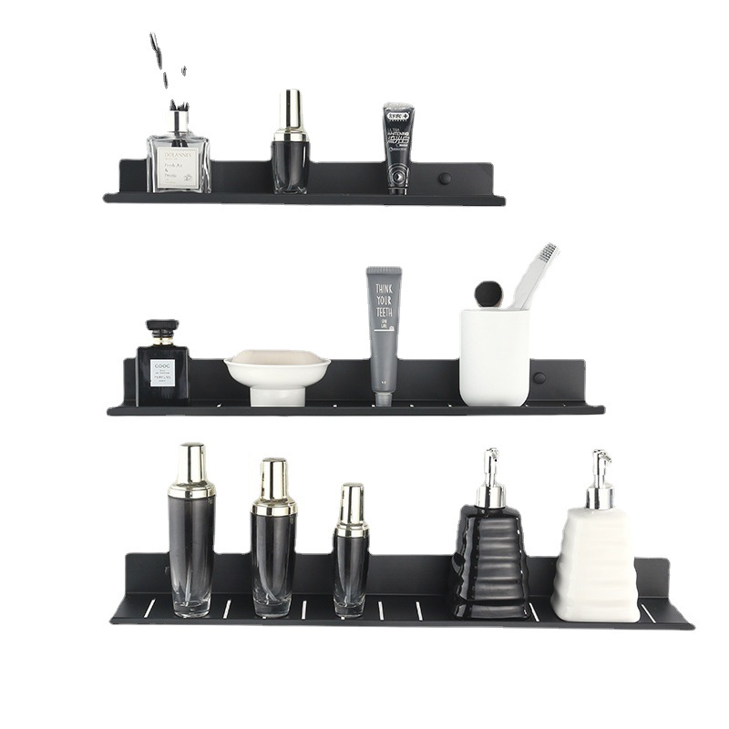 Bathroom Space Aluminum Washstand Storage Rack Non-perforated Wall-mounted Kitchen Faucet Seasoning Storage Rack