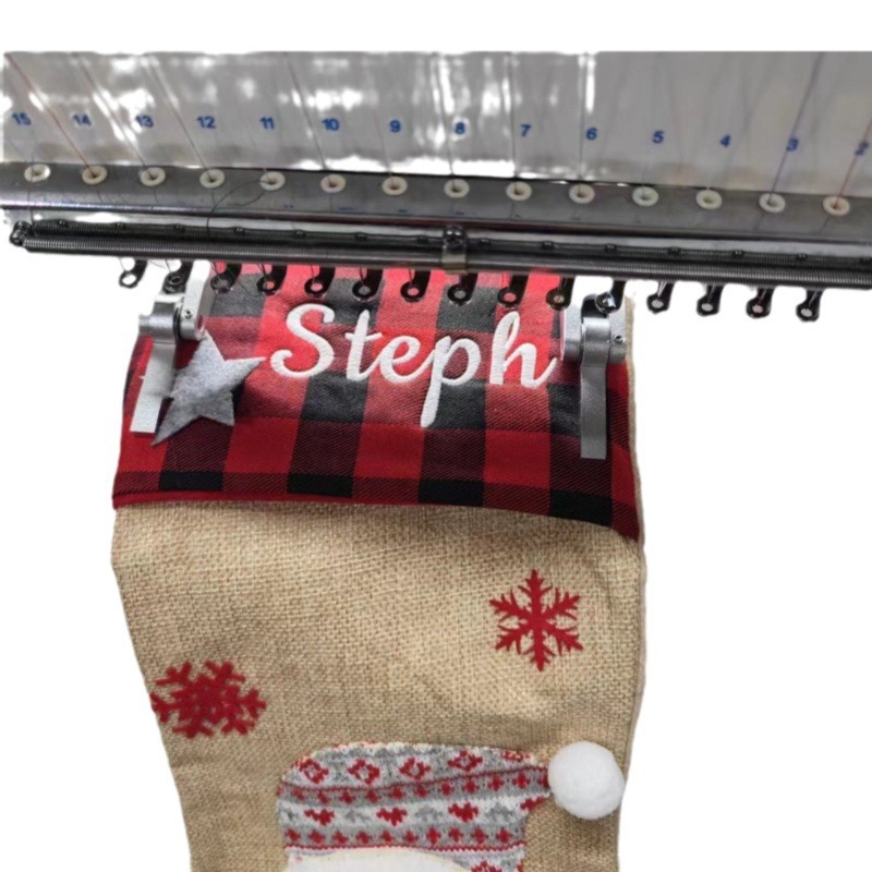 Amazon Christmas Socks Embroider Processing Logo Embroider Ready-To-Wear Yoga Wear Embroider Small Single Piece Customization Manufacturer