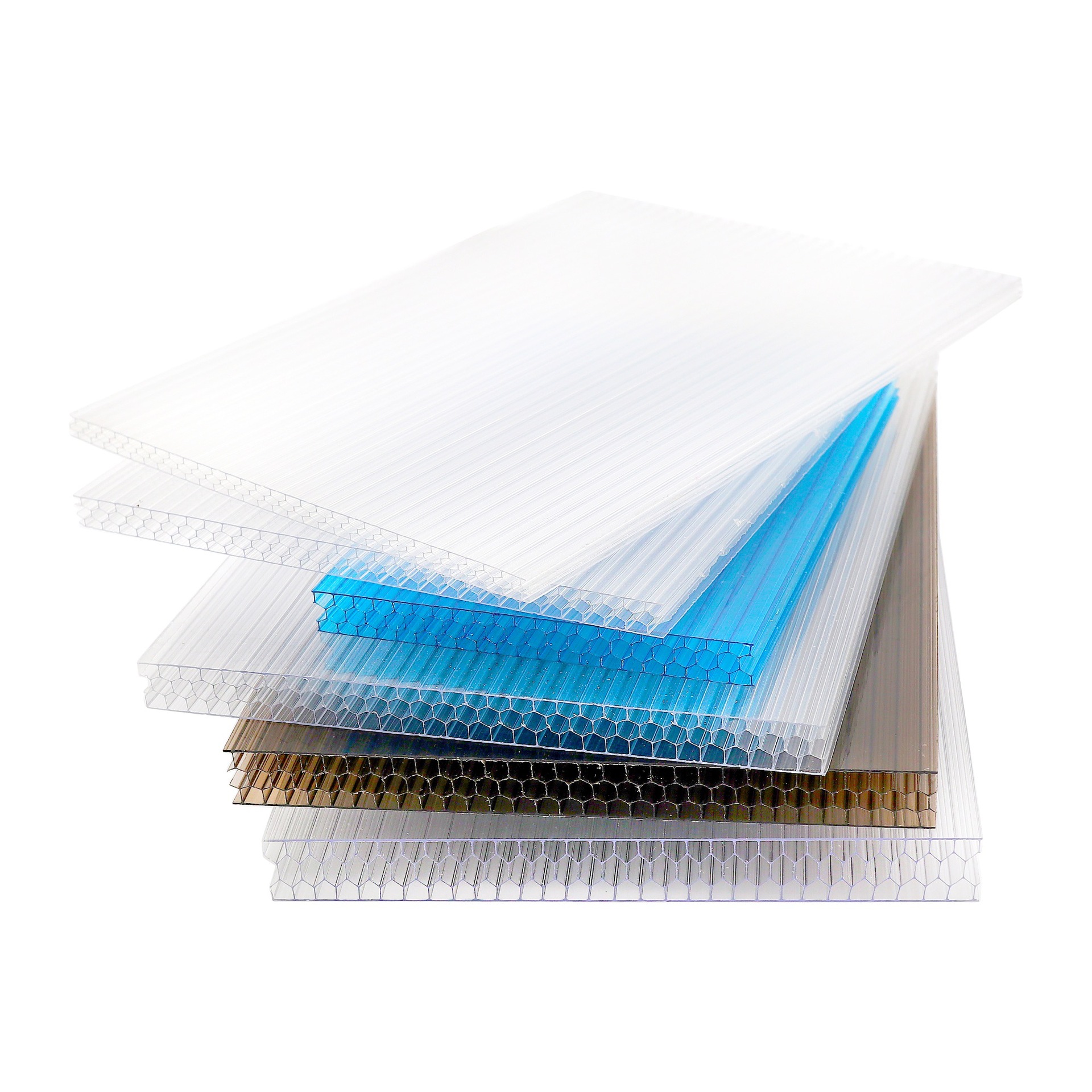 Factory Direct Supply Single-Layer Double-Layer Sunshine Board Greenhouse Pc Honeycomb Sun Board Polycarbonate Transparent Sun Board