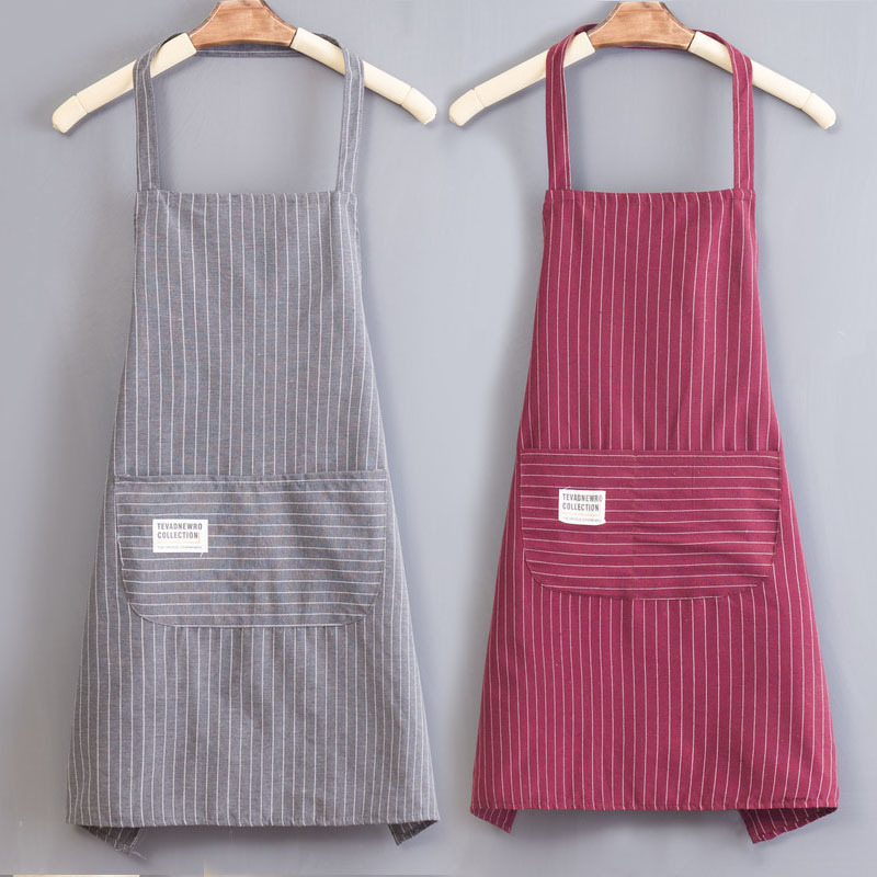 Sleeveless apron women's kitchen household polyester cotton work Oil-proof cute fashion adult coverall with logo wholesale