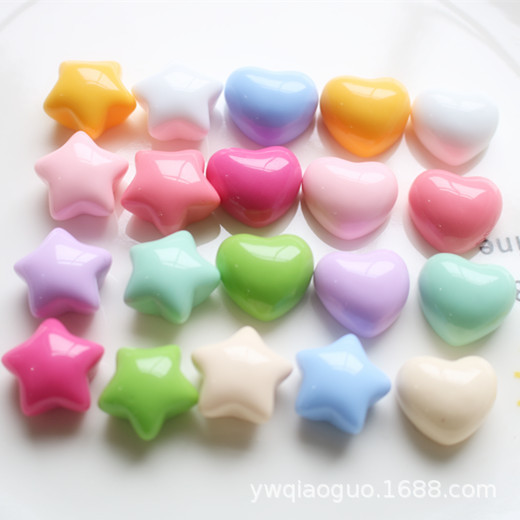 Glossy Star Heart Cute DIY Cream Glue Homemade Mobile Phone Case Headwear Hairpin Jewelry Resin Accessories Wholesale