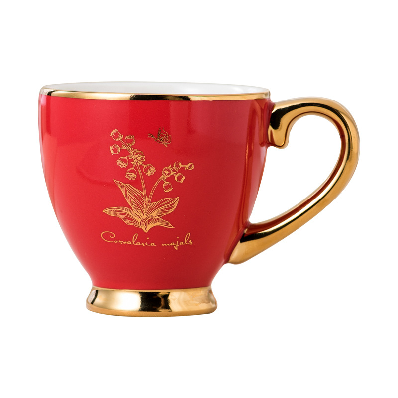 Creative Light Luxury Electroplated Ceramic Cup Home Office Afternoon Tea Restaurant Coffee Cup Souvenir Cup Mug