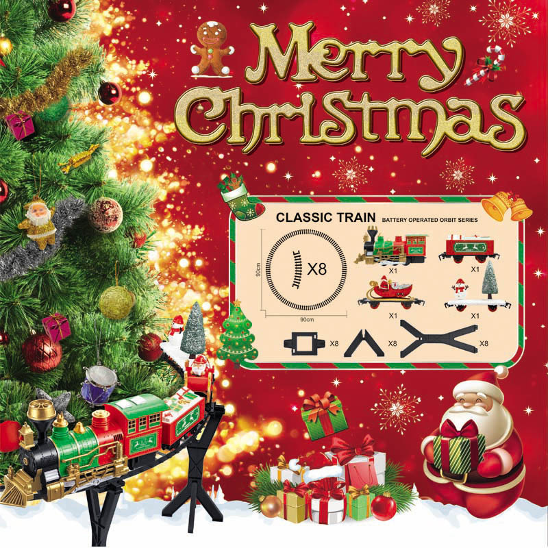 Cross-Border Christmas Tree Train Children's Light Music Hanging Track Christmas Gift Electric Train Toy Wholesale