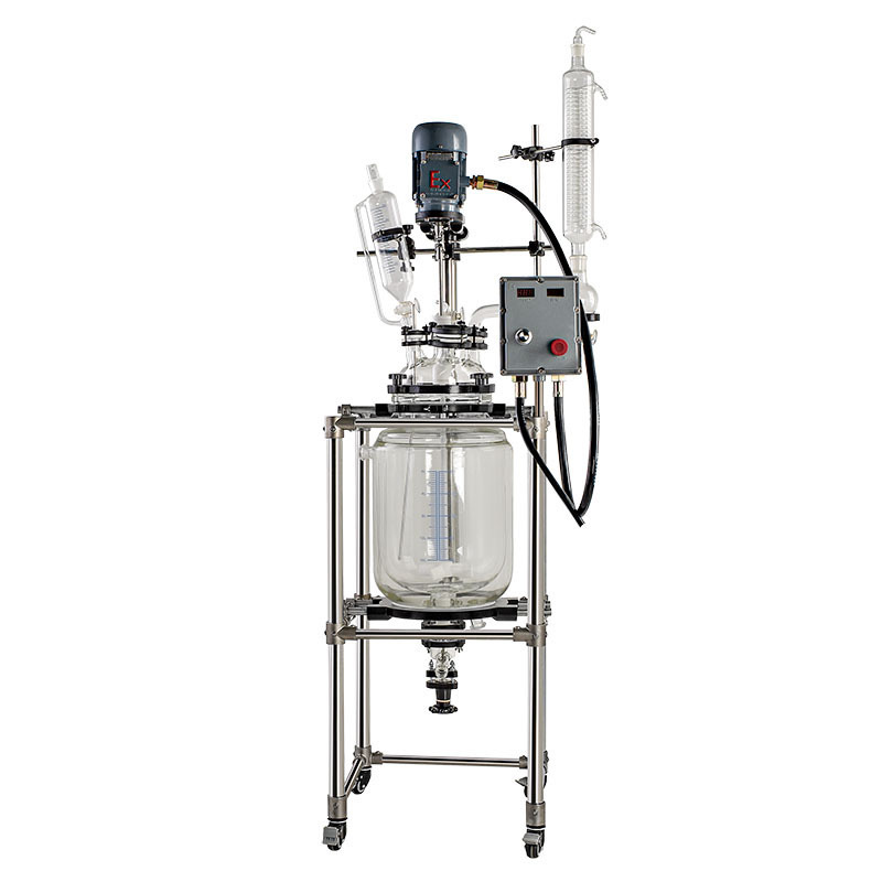 Double-Layer Glass Reactor 100L Laboratory Electric Heating Jacketed Reactor 200L Manufacturer Spot Wholesale