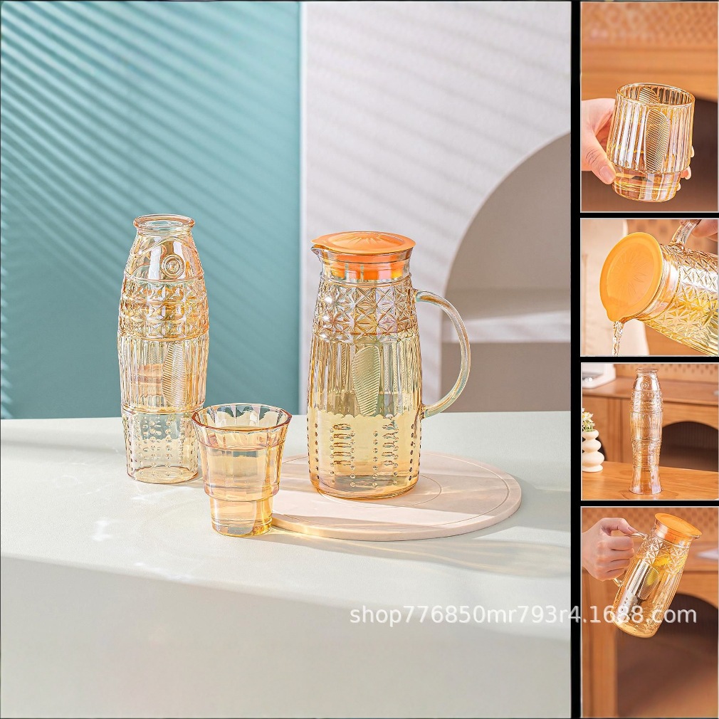 Набор Leweishi Leyu из пяти предметов, жаропрочный стеклянный чайник с квадратным узором