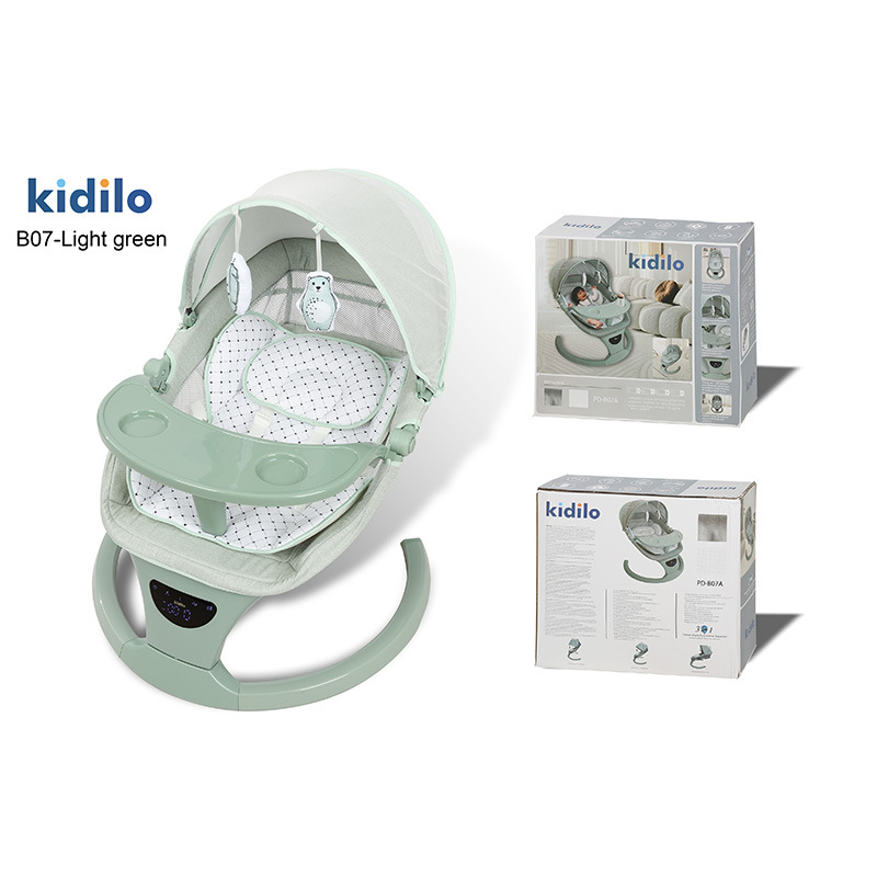 Kidilo Baby Rocking Chair with Dinner Plate Baby Coaxing Cradle Chair Soothing Chair Recliner Cradle Cross-Border Wholesale