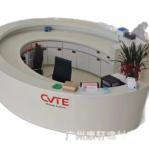 Shopping Mall Company Front Desk Artificial Stone Acrylic Special-Shaped Stone Veneer Integrated Service Desk Reception Desk