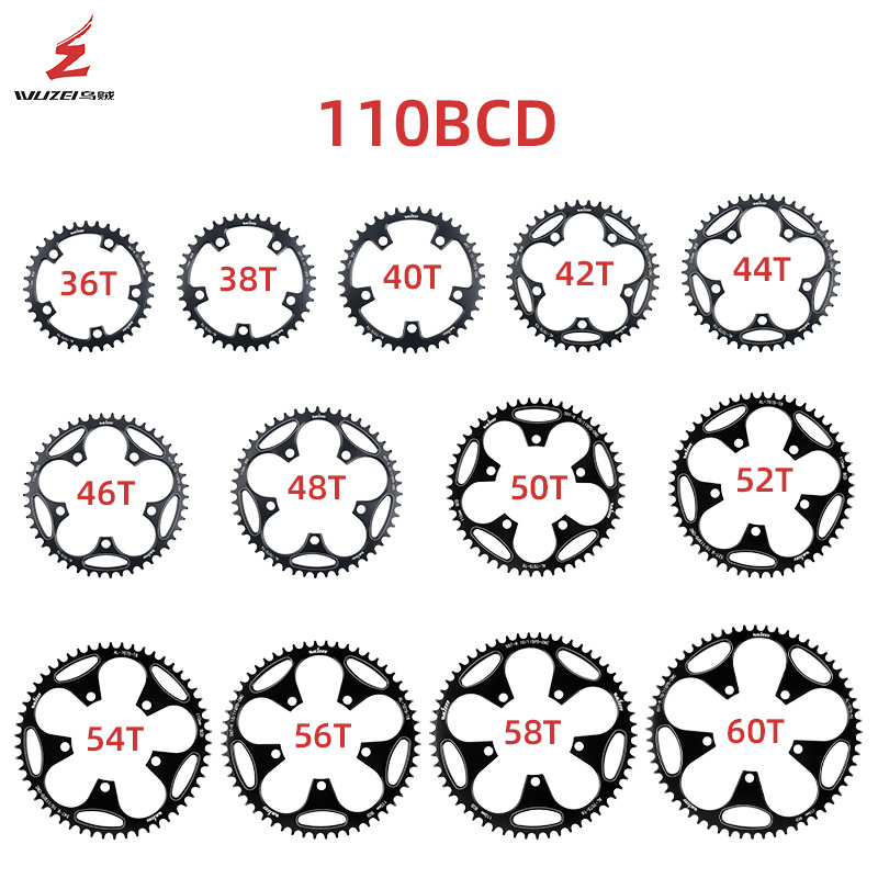 Wuzei 110Bcd Road Bike Disc 50T52T54T56T58T60T Bicycle Chainring Accessories