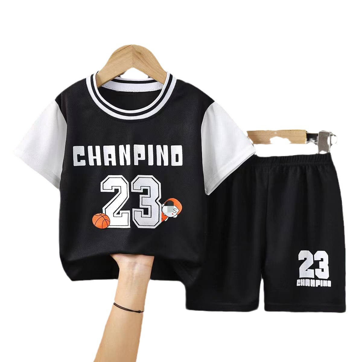 Children's Ball Clothes suit Summer Baby Basketball Clothes Short-sleeved Sportswear Boys and Girls Middle and Big Children's Vest Shorts Jersey