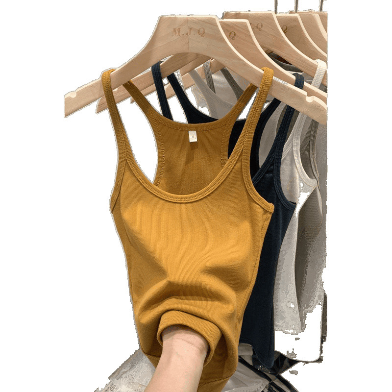 Brand Discount Spice Girls Knitted Camisole Women's Inner Wear Summer New Slim-fit Slimming Short Outer Wear Sleeveless Top