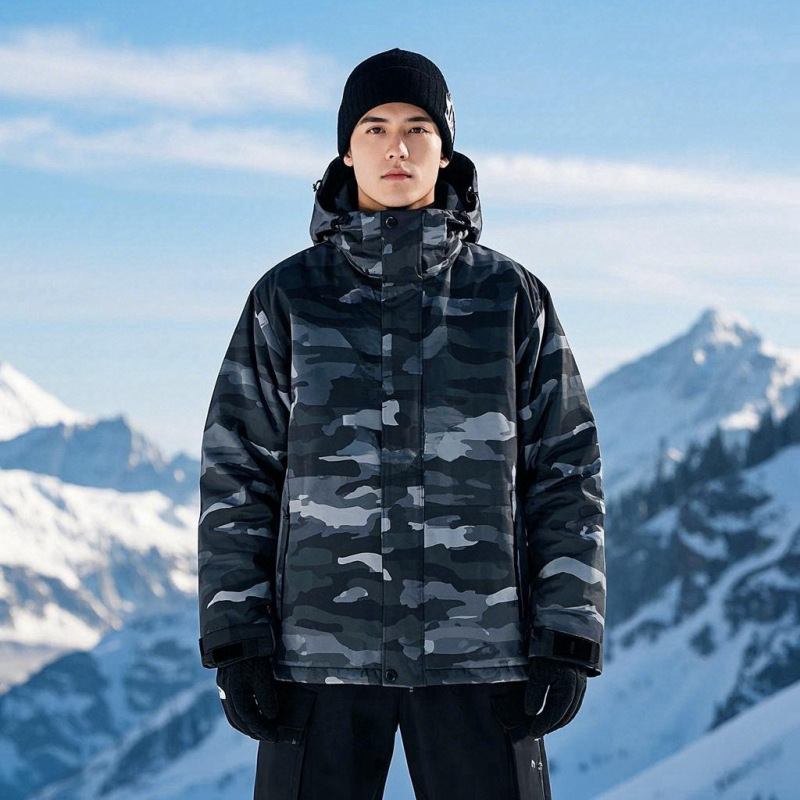 Custom Camouflage Ski Jacket for Men and Women Coat Men's Snowboard Jacket Women's Waterproof Camouflage Ski Suit