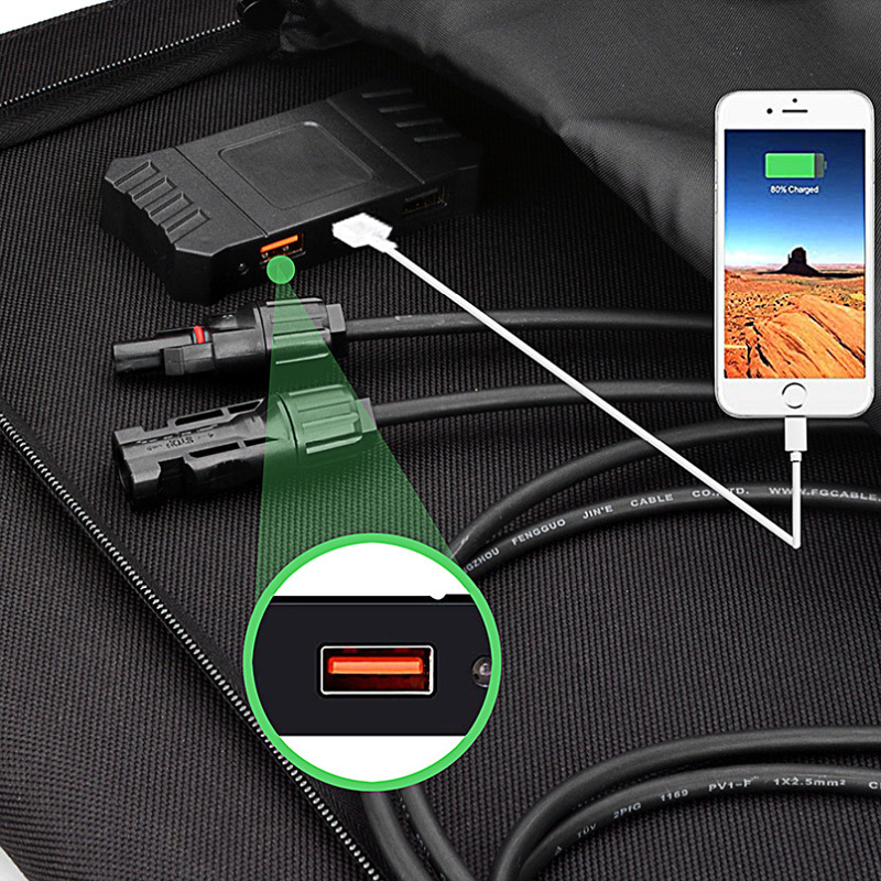 100W120W Solar Folding Bag Outdoor Solar Folding Panel Monocrystalline Silicon Solar Cross-Border Hot Model