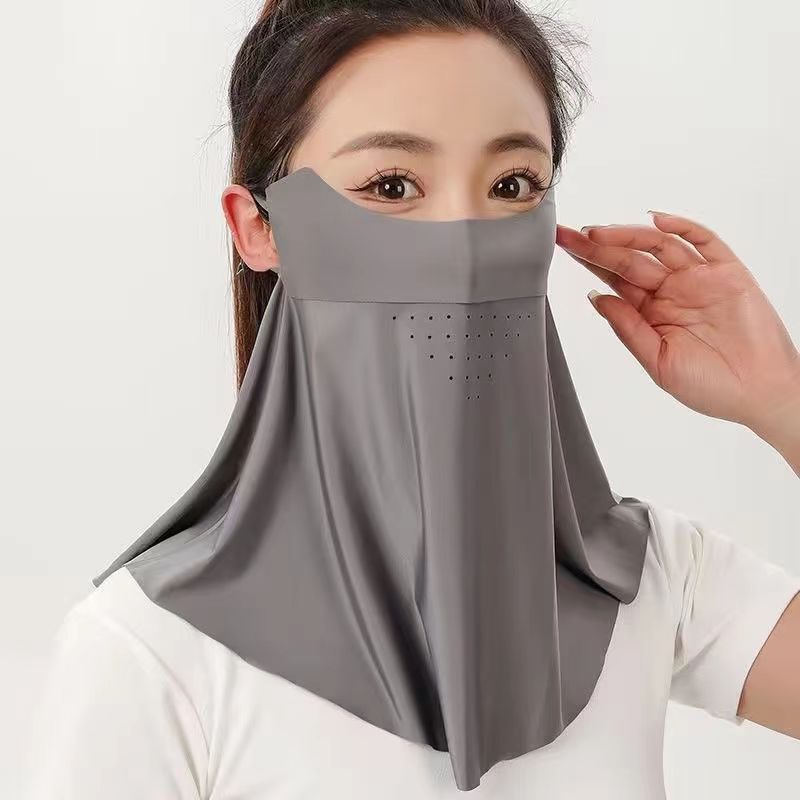 Seamless Sunscreen Mask to Cover Face, Women's Summer Neck Protection, All-In-One Anti-Uv Breathable Full Face Mask, Sunshade and Windproof