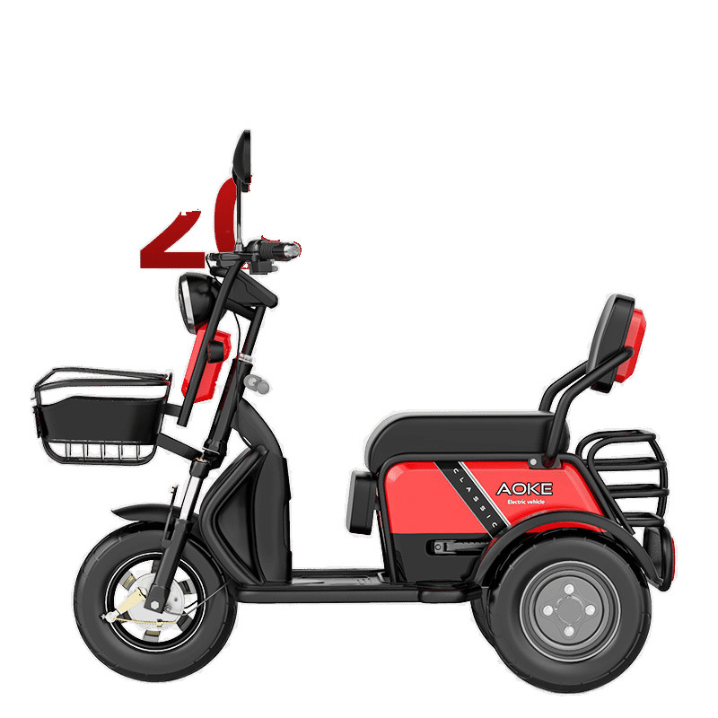 Electric Tricycle, Small Household Women's Scooter for Picking up and Dropping Off Children, Battery Car for the Elderly with Shed, Electric Tricycle for the Elderly