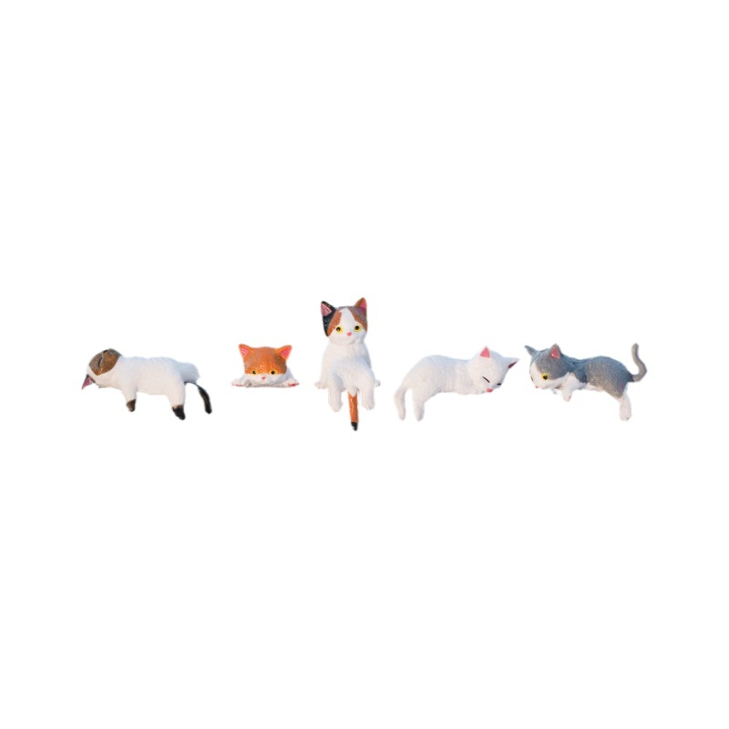 Mini Cute Cat Ornaments Resin Decoration Cartoon Doll Doll Simulation Animal Car Central Control Screen Decoration