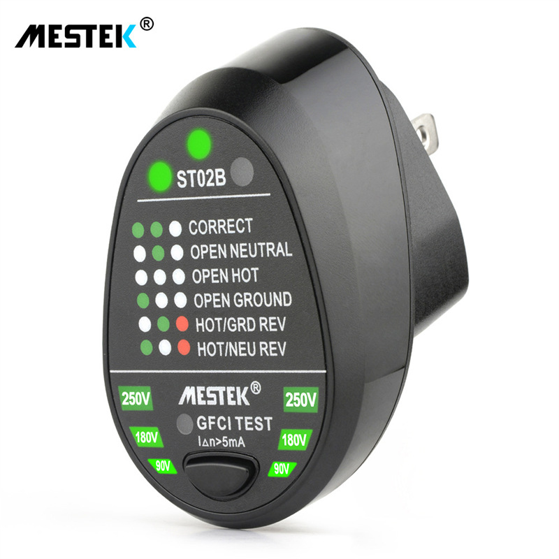 Тестер розетки Meter проверка полярности питания обнаружение фазы утечки переключатель стандарт США St02B