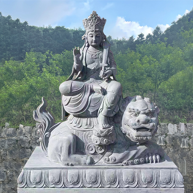 White marble Buddha statue large statue outdoor ornaments stone carving ksitigarbha bodhisattva granite maitreya buddha