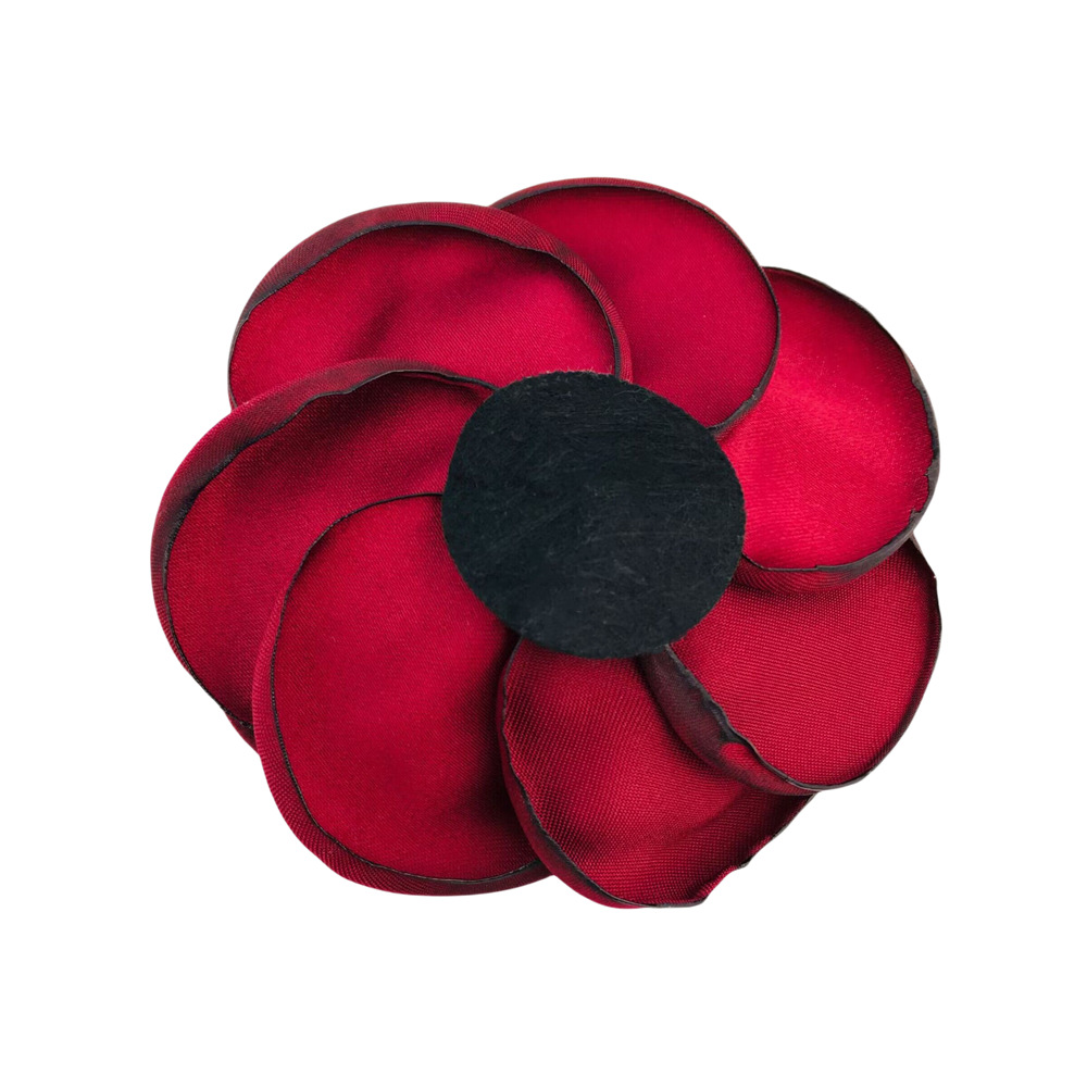 9cm hot selling roasted camellia flower Internet celebrity same style headdress flower handmade satin roasted rose flower in stock wholesale