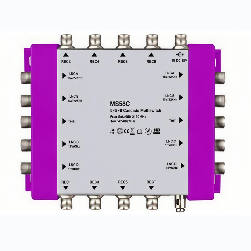 5*8 спутниковый каскадируемый мультисвитч, пять входов и восемь выходов, каскадный мультисвитч MS58C