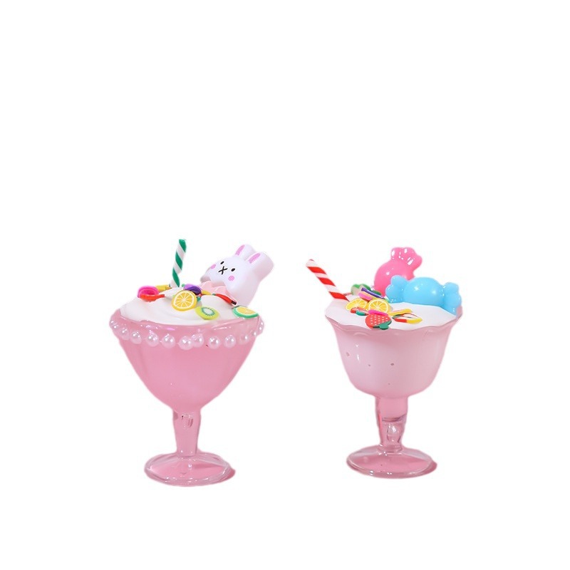 Ultra-Light Clay Cream Glue Material Food Toy Cup 6-Piece Set Ice Cream Sundae Cup Plastic Container Ice Cream Cup
