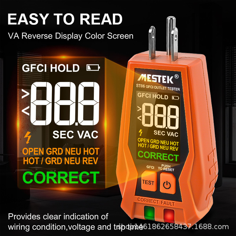 Тестер розетки проверка полярности питания обнаружение фазы утечки переключатель оптовая торговля стандарт США ST06