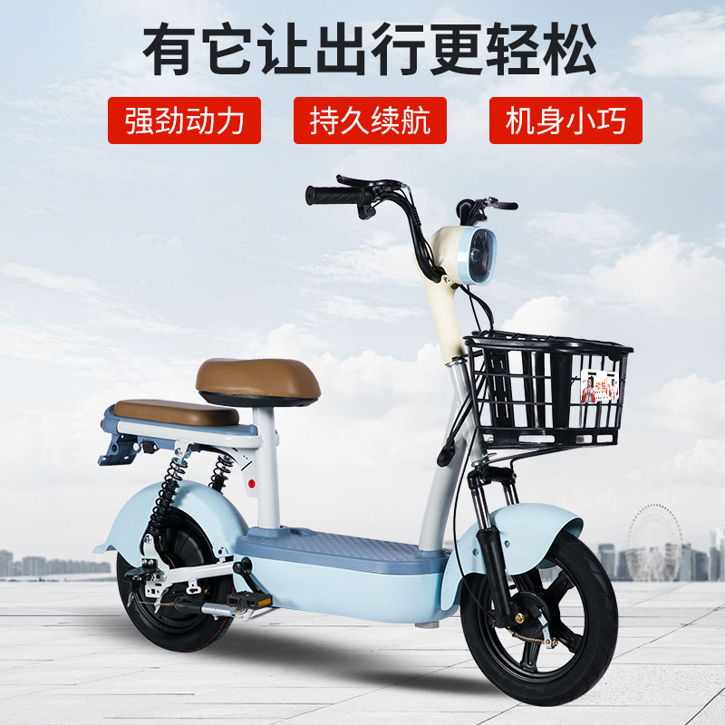 Cross-border direct supply to continue the star small Jinlong new national standard electric bicycle city commuter double walking power electric vehicle