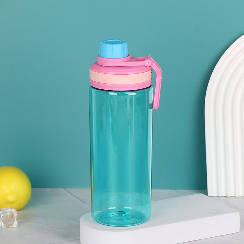 Cross-border Color Transparent Water Cup Portable Fashion Couple Plastic Cup Men's and Women's Outdoor Sports Water Cup Space Cup