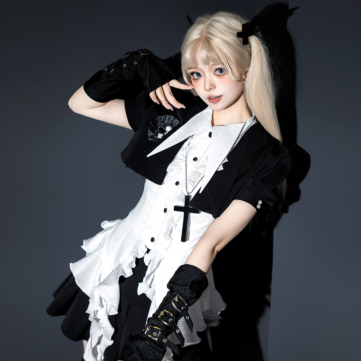 Оригинальная блуза Lolita от Bear Fun Sauce, женская, с юбкой, повседневный сладкий комплект 7206