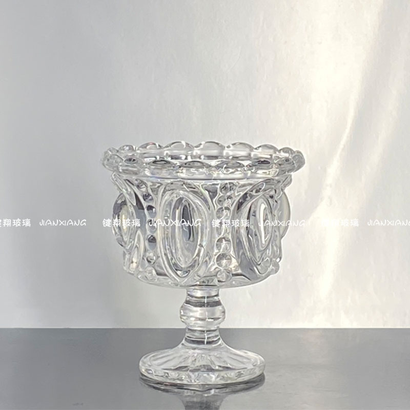 Coffee-Colored Irregular Tall Mousse Ice Cream Cup Crystal Cup Dessert Ins Ice Cream Glass Cup