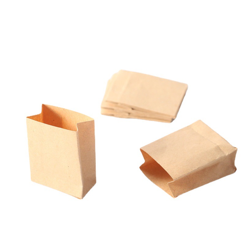 1:12 Doll House Mini Packaging Bag Kraft Paper Bag Miniature Food Play Ornament Baking Bag