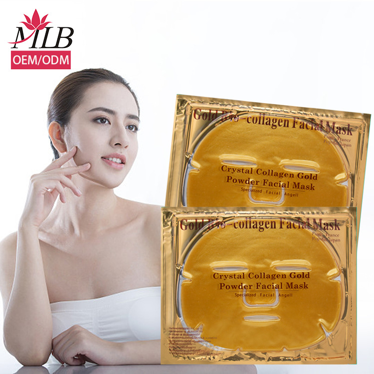 Cross-Border Export 24K Gold Collagen Crystal Mask Moisturizing Firming Bone Collagen Hydrogel Human Skin Mask