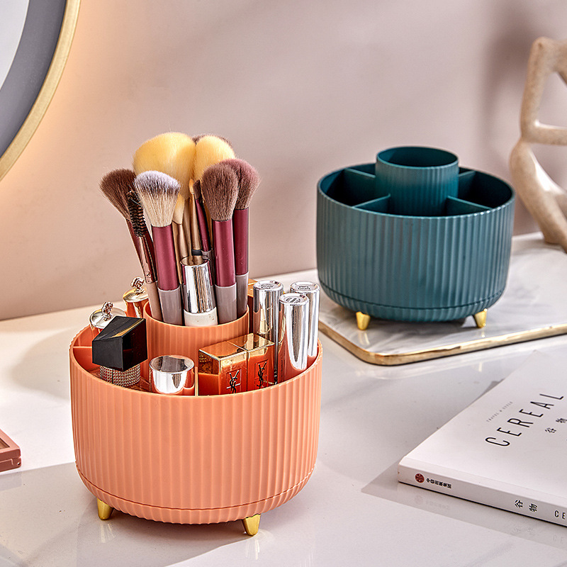 Rotating Cosmetic Box Storage Barrel Desktop Split Lipstick Eyebrow Pencil Powder Dresser Cosmetic Storage Barrel Pen
