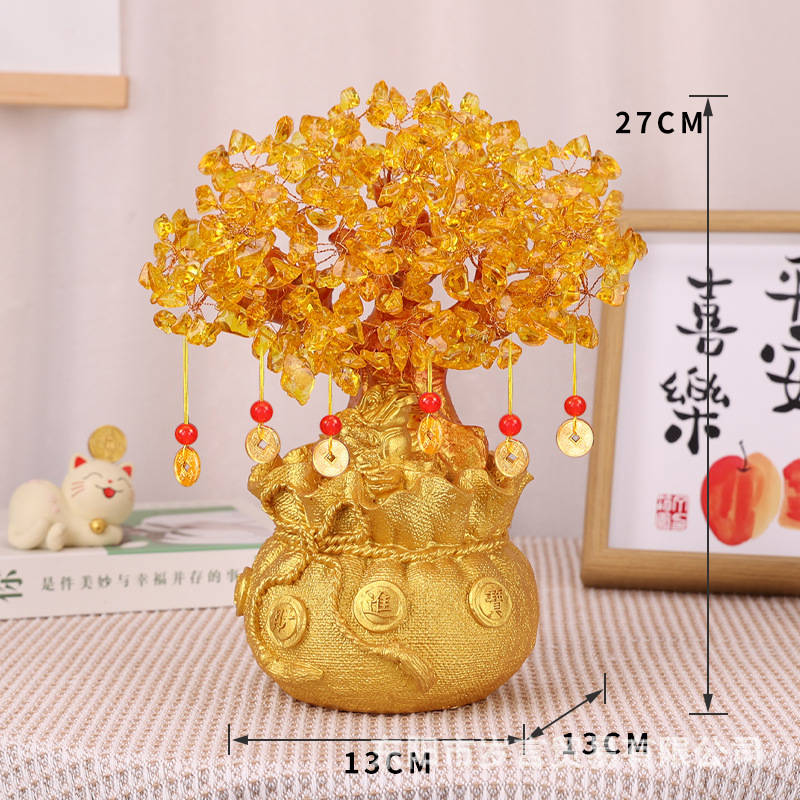 New creative citrine fortune tree ornaments fortune tree cash cow home decoration Craft Gifts Wholesale