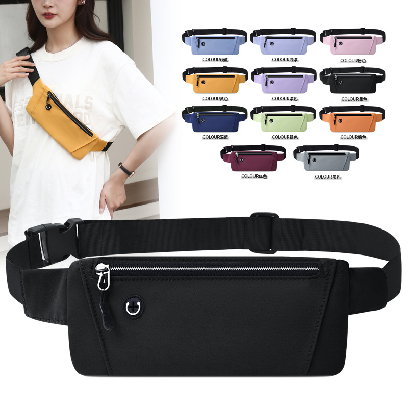 New sports waist bag close-fitting running mobile phone waist bag multi-functional men's and women's marathon fitness equipment waist bag