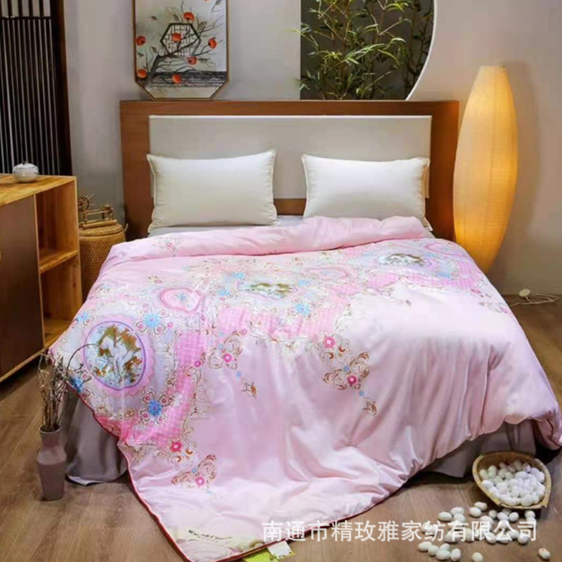 Hand-Made Flowered Mulberry Silk Quilt Double Quilt Street Stall Runningjianghu Quilt Gift Box Sales Gift Wholesale Warm Winter