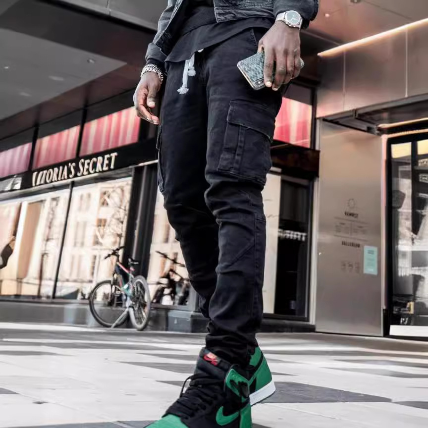 In-Stock 2021 European and American Cross-Border New Men's Jeans with Side Pockets and Slim Fit Nk012