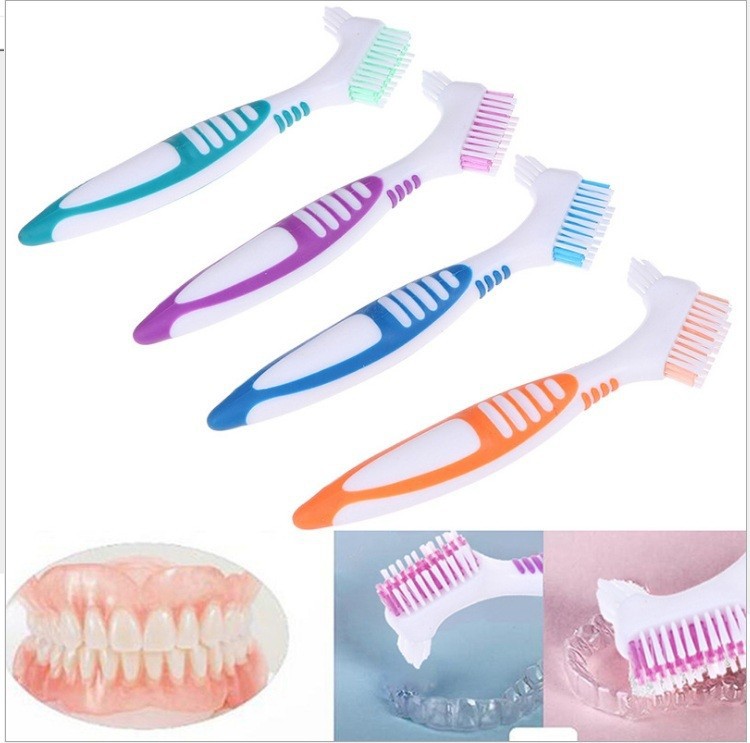 Dentures Toothbrush Cleaning Brush Double Denture Brush Invisible Denture Brush Orthodontic Holder Descaling Brush Old Man Toothbrush