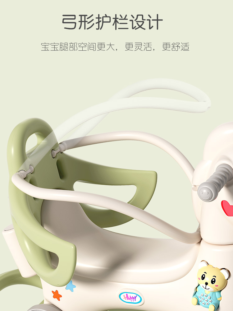 Rocking horse wooden horse children rocking horse Baby Scooter two-in-one Multi-functional toy year-old gift small rocking chair horse