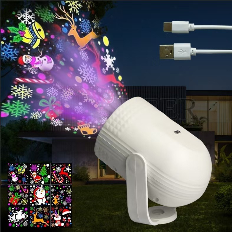 2025 New 16 Pictures Christmas Lights USB Projector Lamp Graffiti Christmas Indoor Children's Cartoon Pattern