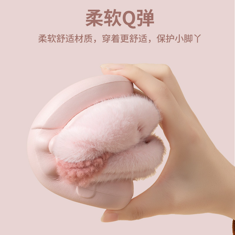 Children's cotton slippers autumn and winter new home indoor warm cartoon boys and girls medium and large Children Baby new bag heel