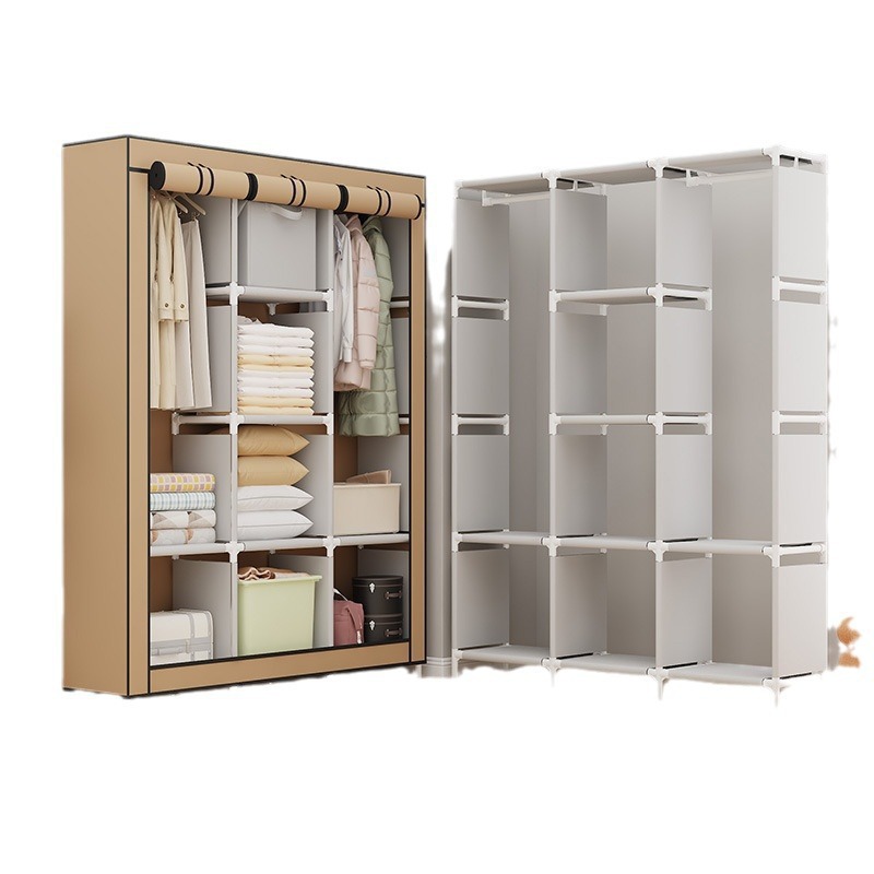 Home multifunctional non-woven dustproof wardrobe simple affordable bedroom wardrobe SHEIN/TEMU domestic generation