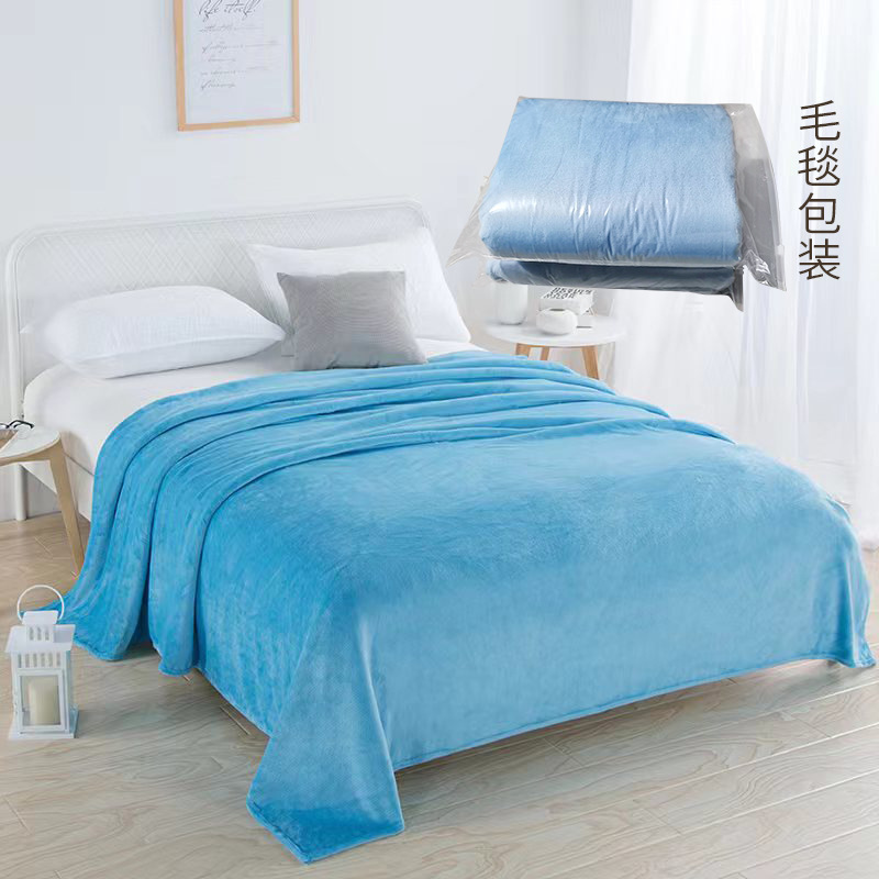 Solid color flannel blanket gift coral fleece air conditioning blanket bath towel sofa cover blanket black and white sheets factory wholesale