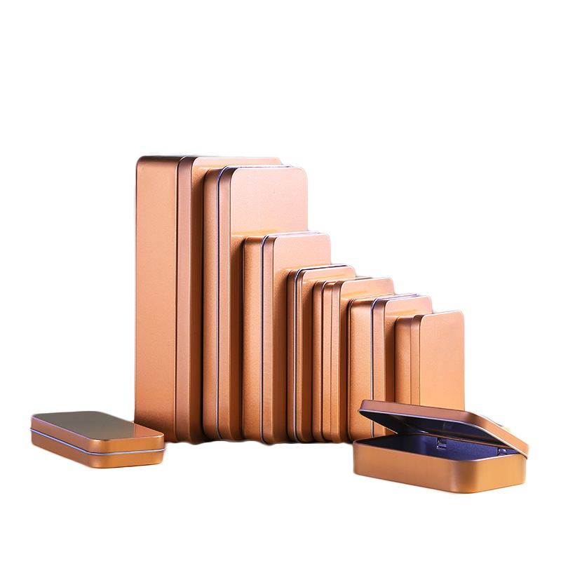 Customized Clamshell Offset Printed Rectangular Tinplate Box with Inner Plug, Lid and Bottom Seal to Store Gift Packaging Small Tin Box