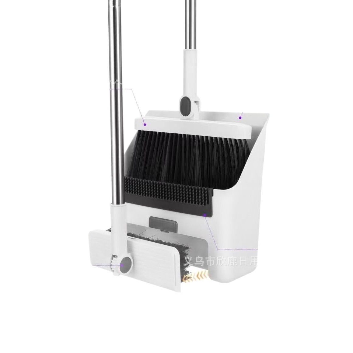 Broom and Dustpan Set for Home Use, Broom with Water Scraper, Non-Stick Hair Dustpan, Mop, Sweeping Tool, Garbage