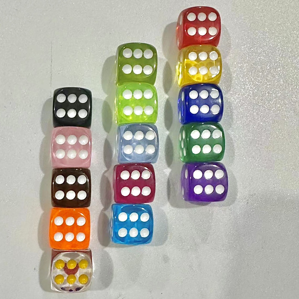 Factory direct 16mm16mm 16mm 16mm corner color transparent crystal dice