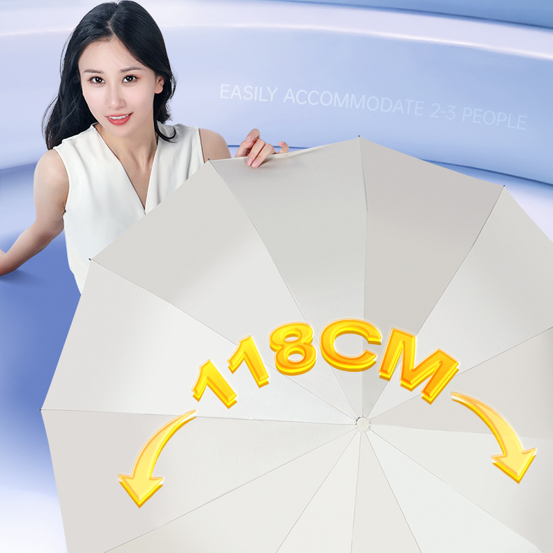 Full-automatic rain and shine dual-purpose umbrella men's and women's folding umbrella reinforced sunscreen large number wholesale advertising umbrella custom logo