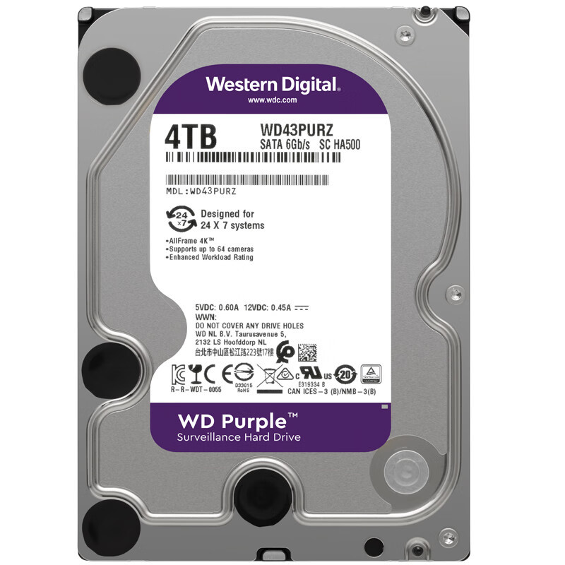 Wd/Western Digital Purple Purple Disk 1t 2t 4t 6t 8t 3.5inch Monitoring Level Hard Drive Sata