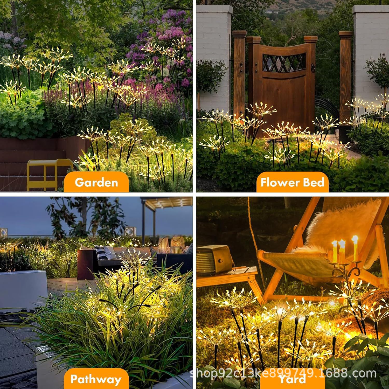 25 years new solar outdoor firefly explosion lamp garden courtyard festival decoration lawn string fireworks lamp