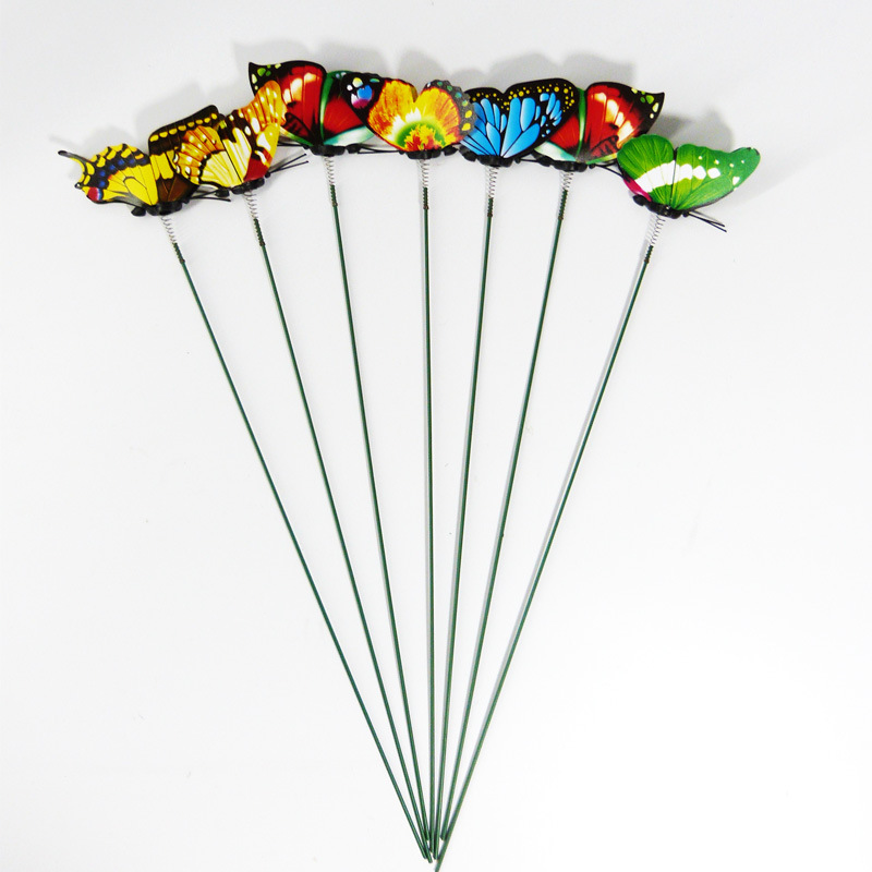 Pvc Artificial Pole Butterfly 3D Single Layer Stereo Butterfly Creative Gardening Decoration Wedding Ceremony Beautification Export New Product